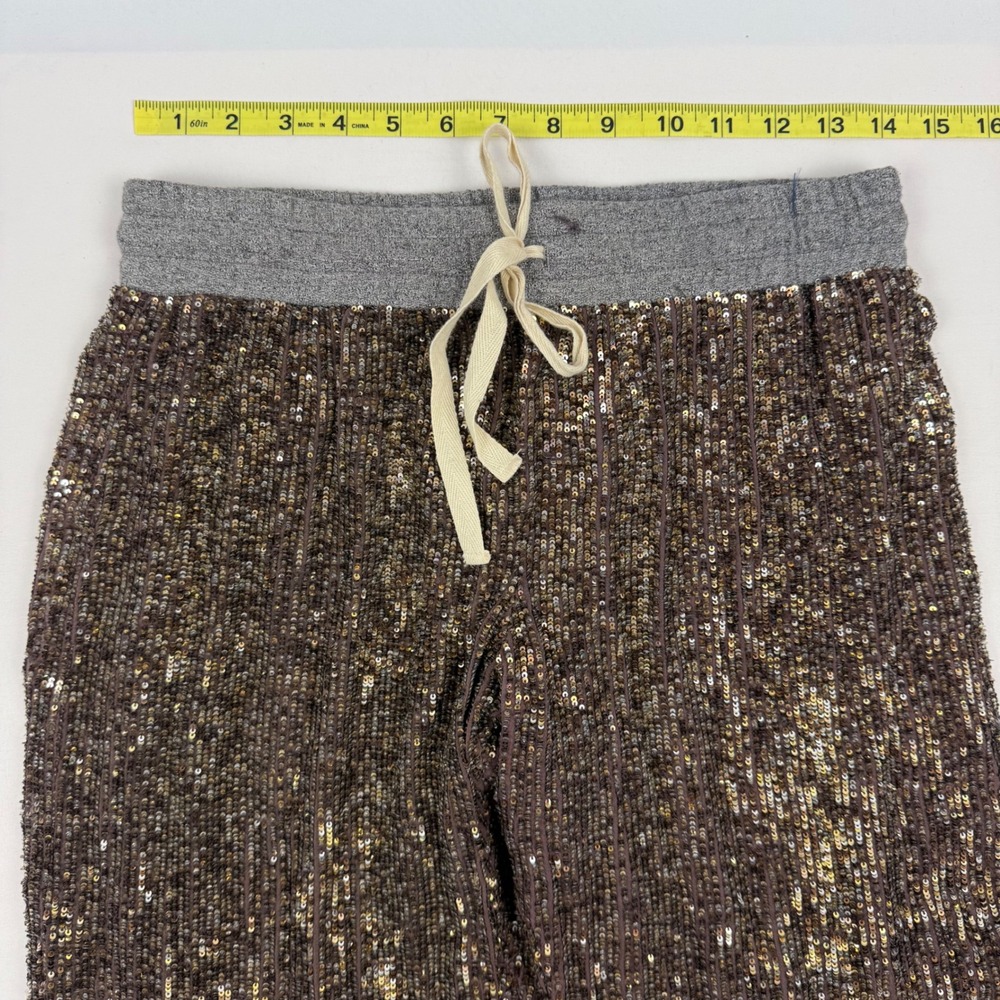 Dolan T-Shirt Sequin Joggers Bronze Gold‎ Sparkly Party Pants Mens Small - Picture 6 of 9